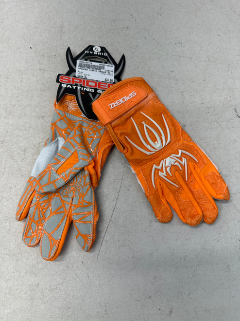 Used HYBRID BB/SB Batting Gloves Orange XL 11835-C000193474 Vist Large View of Product Image Which is Used HYBRID BB/SB Batting Gloves Orange XL