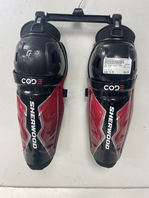 Used Sher-wood CODE Junior Shin Guards Black 10" 11891-S000300476