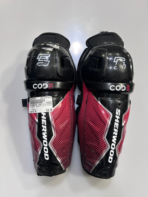 Used Sher-wood SG SHERWOOD CODE YTH 8INCH Youth Shin Guards Black 8" 11615-S000265626