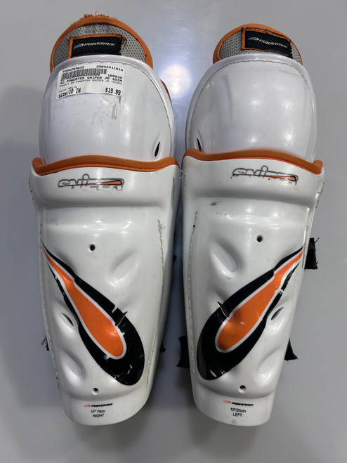 Used Powertek SG POWERTEK SNIPER JR 10INCH Junior Shin Guards White 10" 11615-S000265632