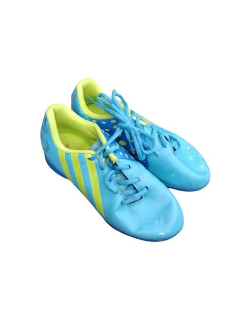 Vist Large View of Product Image Which is Used Adidas Soccer Indoor Shoes Carolina Blue Junior 02.5