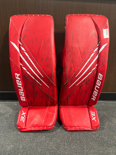 Used Bauer 3X Goalie Leg Pads Senior Red 34" 11285-S000183853