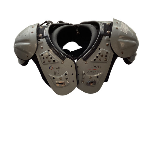 Used Schutt Y FLEX LARGE 14-15 FB Shoulder Pads Grey LG 11479-S000391909