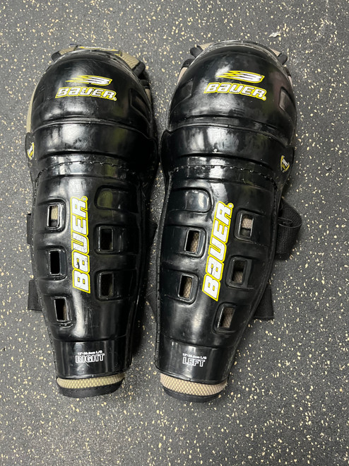 Used Bauer IMPACT 500 Senior Shin Guards Black 12" 11774-S000080139