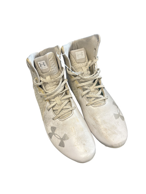 Vist Large View of Product Image Which is Used Under Armour Youth FB Cleats White Youth 09.0