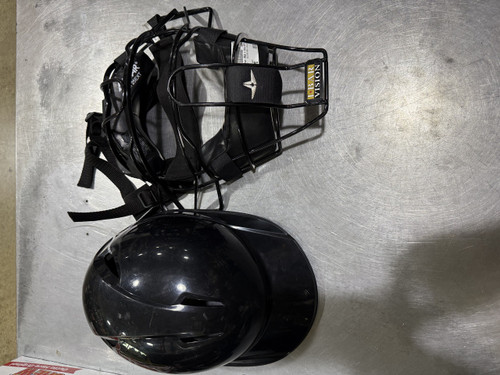 Used All-Star ALLSTAR MASK W SKULLCAP Catchers Helmet w/Mask Black MD 11605-S000197253