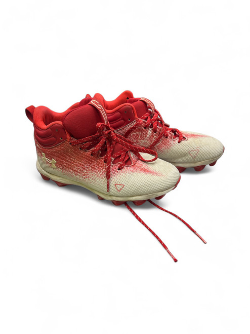 Vist Large View of Product Image Which is Used Under Armour LOCKDOWN Jr FB Cleats Red Junior 05 11863-S000021381