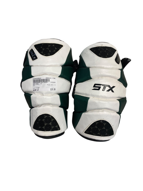 Vist Large View of Product Image Which is Used STX CELL II Lacrosse Arm Pads/Guards Green LG