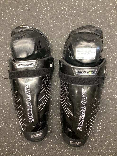 Used Bauer SUPREME S190 Junior Shin Guards Black 12" 11162-S000427001