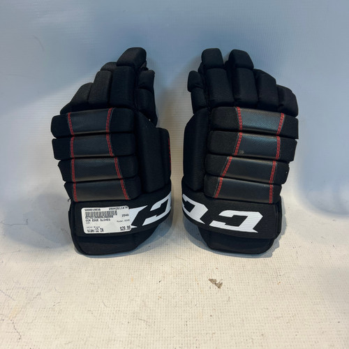 Vist Large View of Product Image Which is Used CCM EDGE Junior Gloves Black 12"
