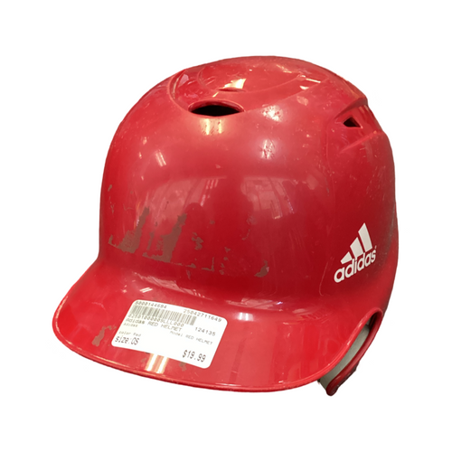 Vist Large View of Product Image Which is Used Adidas RED HELMET Batting Helmet No Mask Red One Size