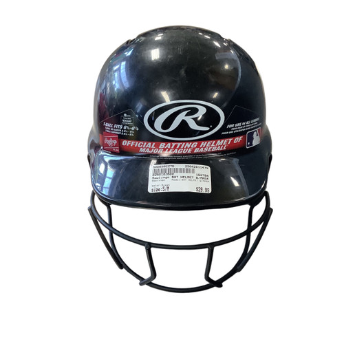 Vist Large View of Product Image Which is Used Rawlings BAT HELMET W/MASK Batting Helmet w/Mask Black S/M 11479-S000392276
