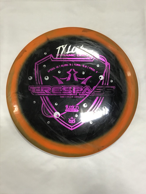 Used Dynamic Discs FUZION ORBIT TRESPASS Disc Golf Driver Orange 173g 10242-S000266671