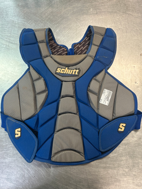 Used Schutt CHEST PROTECTOR Catchers Chest Protector Royal Blue Adult 11868-S000062331