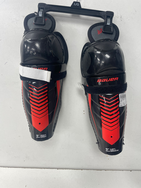 Used Bauer LIL SPORT Youth Shin Guards Black 9" 11891-S000300752