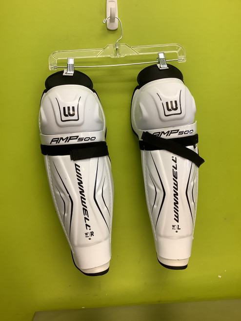 Used WinnWell AMP 500 Senior Shin Guards White 16" 11686-S000043485