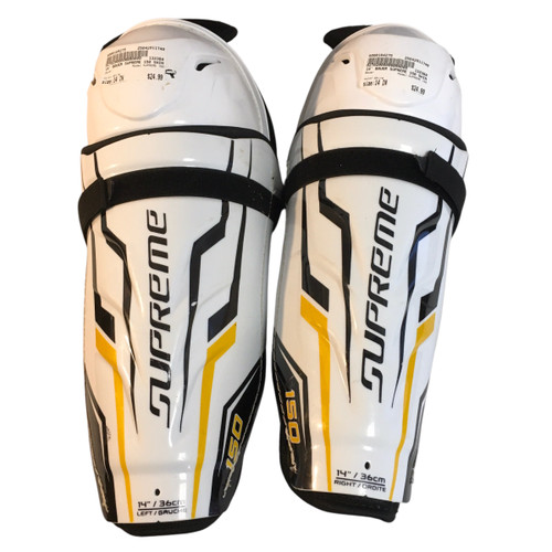 Used Bauer SUPREME 150 Senior Shin Guards White 14" 11749-S000184275