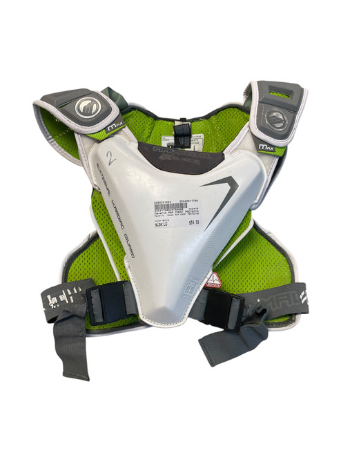 Used Maverik MAX CHEST PROTECTOR Lacrosse Shoulder Pads White LG 11706-S000351003