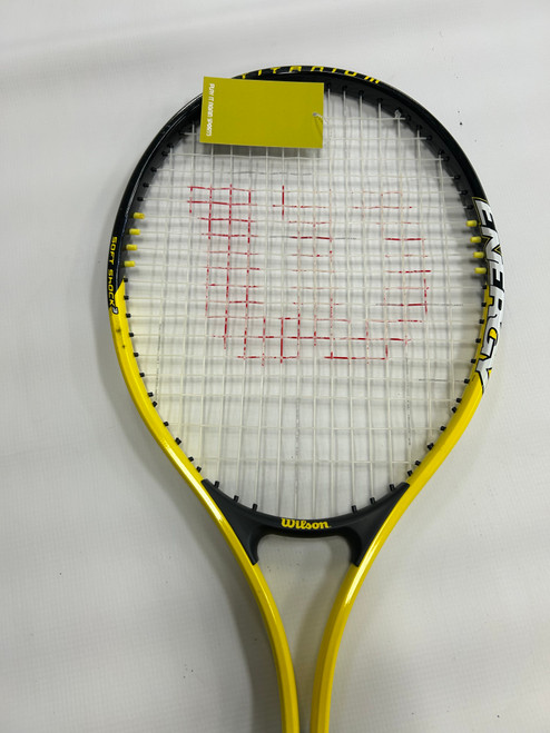 Vist Large View of Product Image Which is Used Wilson ENERGY TITANIUM Adult Tennis Racquet Yellow 4 1/2"