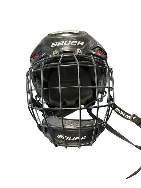 Vist Large View of Product Image Which is Used Bauer HOCKEY HELMET+MASK Helmet Full Visor Combo Black SM