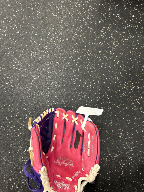 Vist Large View of Product Image Which is Used Rawlings HFP10PPW BB/SB Glove RH Throw Purple 10"