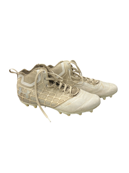 Vist Large View of Product Image Which is Used Under Armour Adult FB Cleats White Senior 9.5