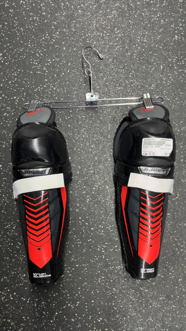 Used Bauer LIL SPORT Youth Shin Guards Black 10" 10589-S000412557