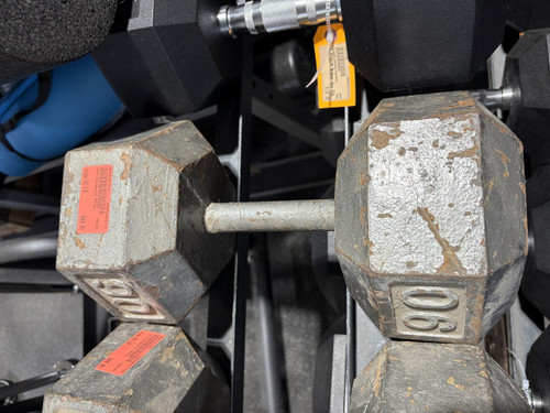 Vist Large View of Product Image Which is Used Hex Dumbbell (Each) 90 lb 11731-S000137940