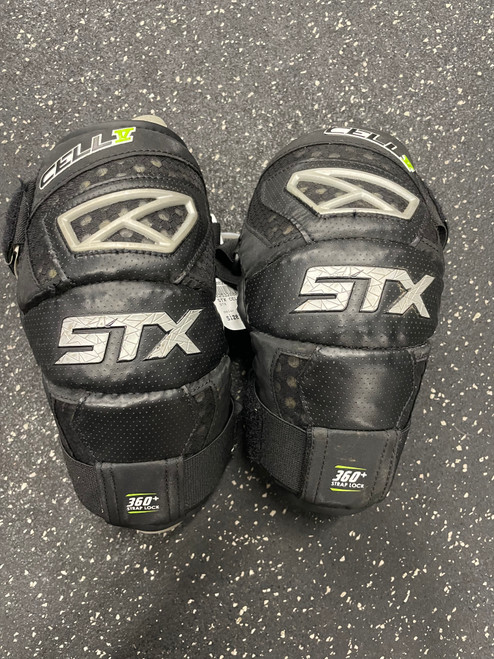 Vist Large View of Product Image Which is Used STX CELL V ARM GUARD Lacrosse Arm Pads/Guards Black MD 11726-S000280249