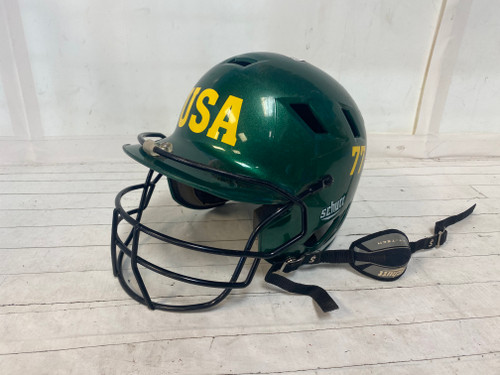 Vist Large View of Product Image Which is Used Schutt SB HELM Batting Helmet w/Mask Green MD