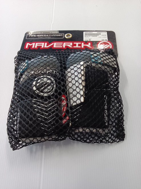Vist Large View of Product Image Which is New Maverik CHARGER Lacrosse Arm Pads/Guards Black XS