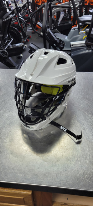Vist Large View of Product Image Which is Used Schutt STALLION 100 Lacrosse Helmet White M/L 11497-S000148101