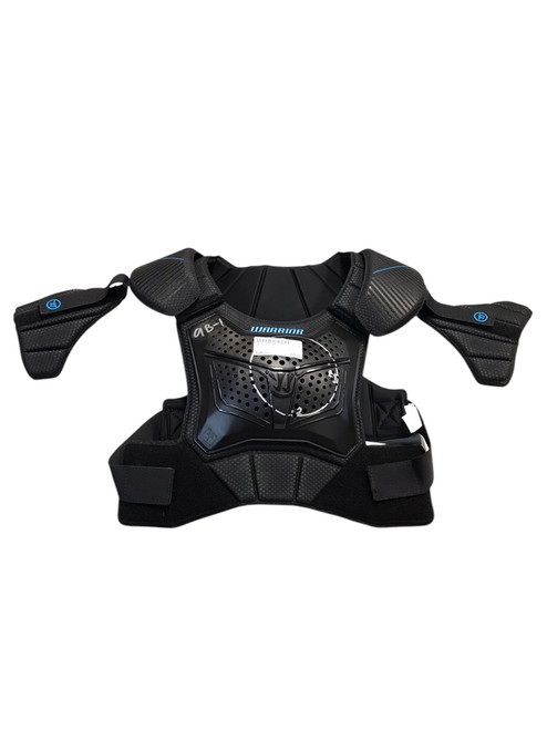 Vist Large View of Product Image Which is Used Warrior EVO Lacrosse Shoulder Pads Black LG