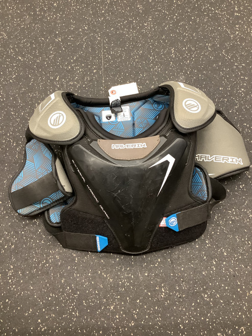 Vist Large View of Product Image Which is Used Maverik CHARGER EKG Lacrosse Shoulder Pads Black LG 11162-S000427452