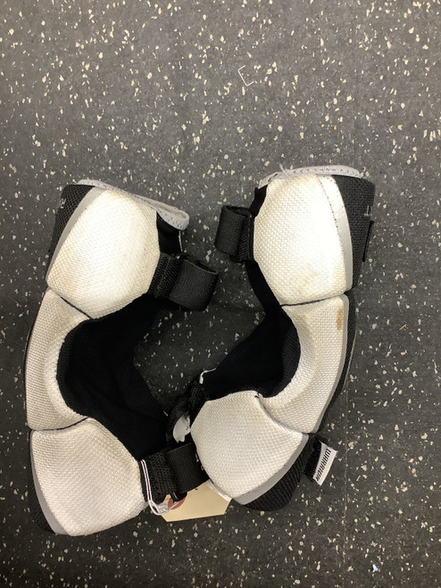 Vist Large View of Product Image Which is Used Warrior RABIL Lacrosse Arm Pads/Guards White SM