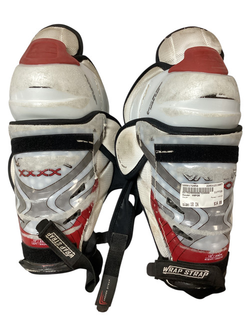 Vist Large View of Product Image Which is Used Bauer VAPOR Junior Shin Guards 10"