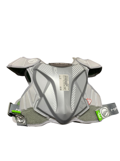 Vist Large View of Product Image Which is Used Maverik EKG SHOULDER PADS Lacrosse Shoulder Pads Grey Junior