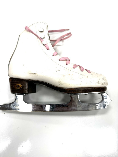 Vist Large View of Product Image Which is Used Riedell WHITE FIGURE SKATES Girls Figure Skate White Junior 01.5