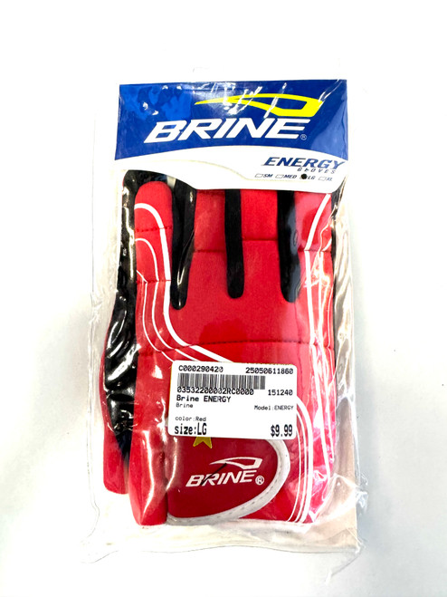 Used Brine ENERGY Lacrosse Gloves Womens Red LG 11860-C000290420