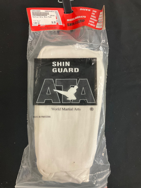Vist Large View of Product Image Which is Used Martial Arts Shin Pads White LG
