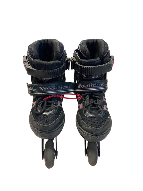 Used USA WOOLITIME Junior Roller Quad Skates Black Adjustable 11706-S000351681