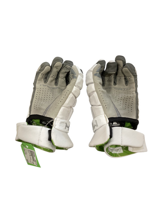 Vist Large View of Product Image Which is Used Maverik MAX Lacrosse Gloves Mens White 13" 11884-S000045661