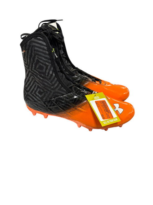 Used Under Armour Adult FB Cleats Black/Orange/White Senior 13 11721-S000271263