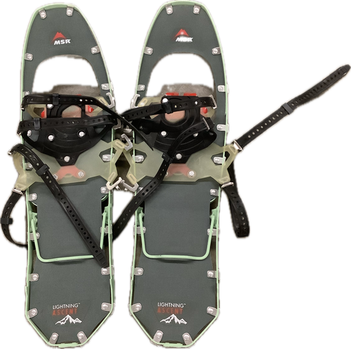 Vist Large View of Product Image Which is Used MSR Snowshoes Olive Green 25"