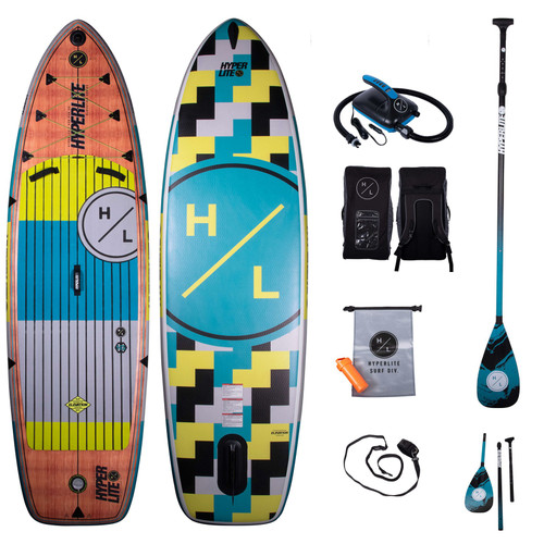 Vist Large View of Product Image Which is New HYPERLITE EVOLUTION 10'2" iSUP inflatable stand up paddleboard kit
