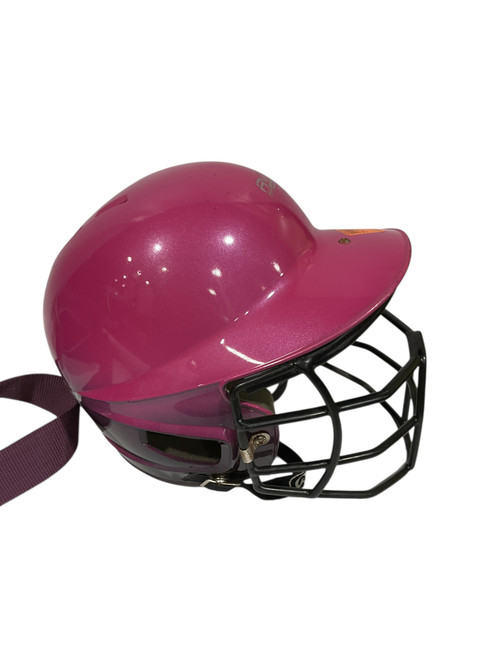 Vist Large View of Product Image Which is Used Rawlings BATTING HELMET Batting Helmet w/Mask Pink One Size