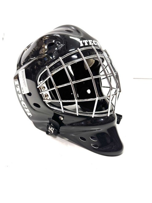 Used Itech GOALIE HELMET Senior Goalie Helmet/Mask Black LG 11860-S000290514