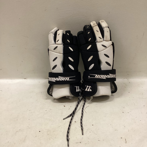 Vist Large View of Product Image Which is Used Warrior TEMPO Lacrosse Gloves Mens Black And White 12" 11725-S000484961