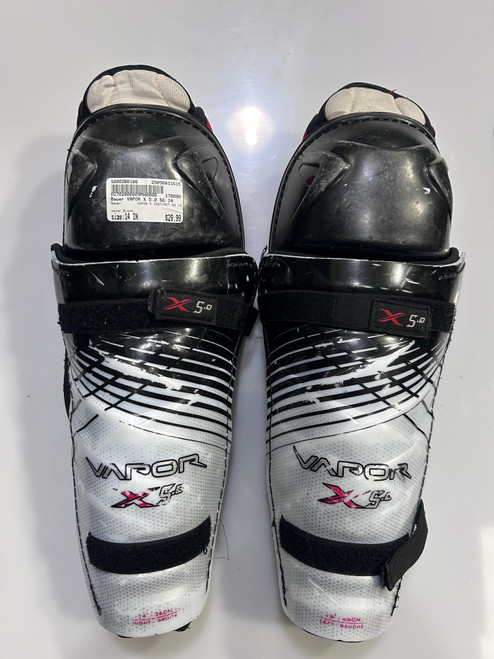 Used Bauer VAPOR X INSTINCT SG 14 Senior Shin Guards Black 14" 11615-S000266186