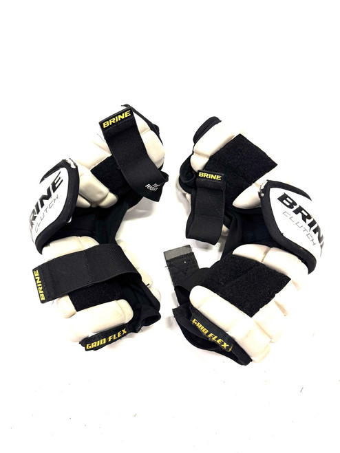 Vist Large View of Product Image Which is Used Brine CLUTCH Lacrosse Arm Pads/Guards White LG 11860-S000290525